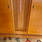 Wood cabinet and rattan 60s