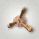 Antique brutalist tripod stool in solid wood