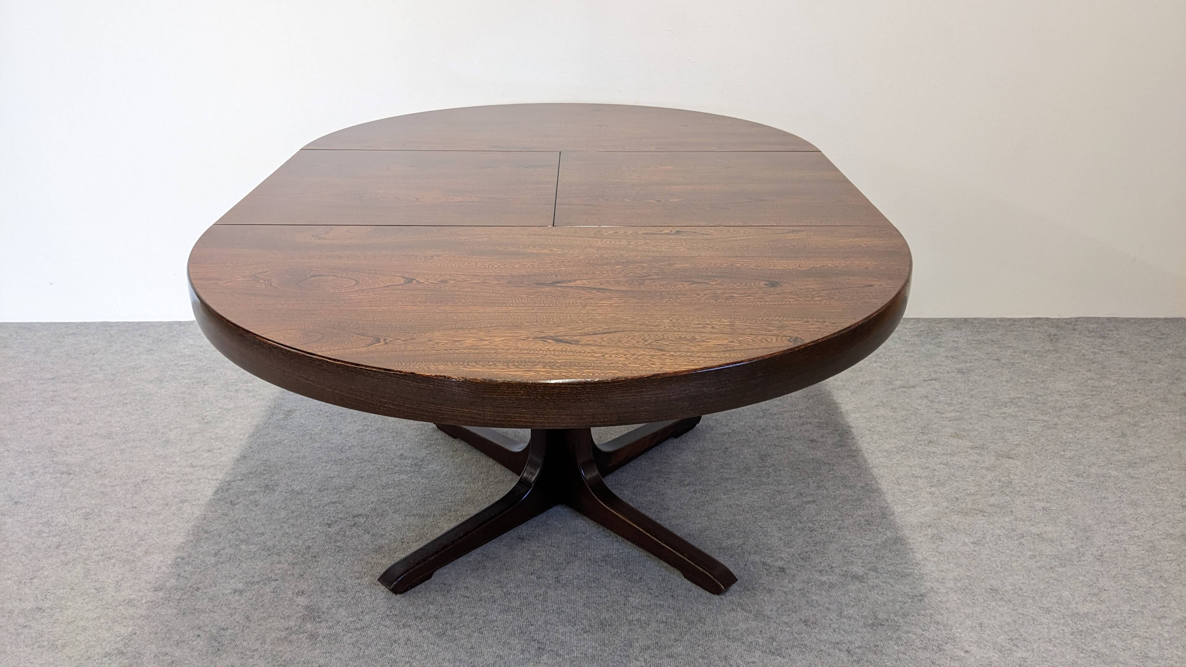 Table ronde de salle à manger extensible Baumann, France vers 1970