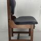 Ensemble de 4 chaises de salle à manger brutalistes en chêne et cuir, années 1960