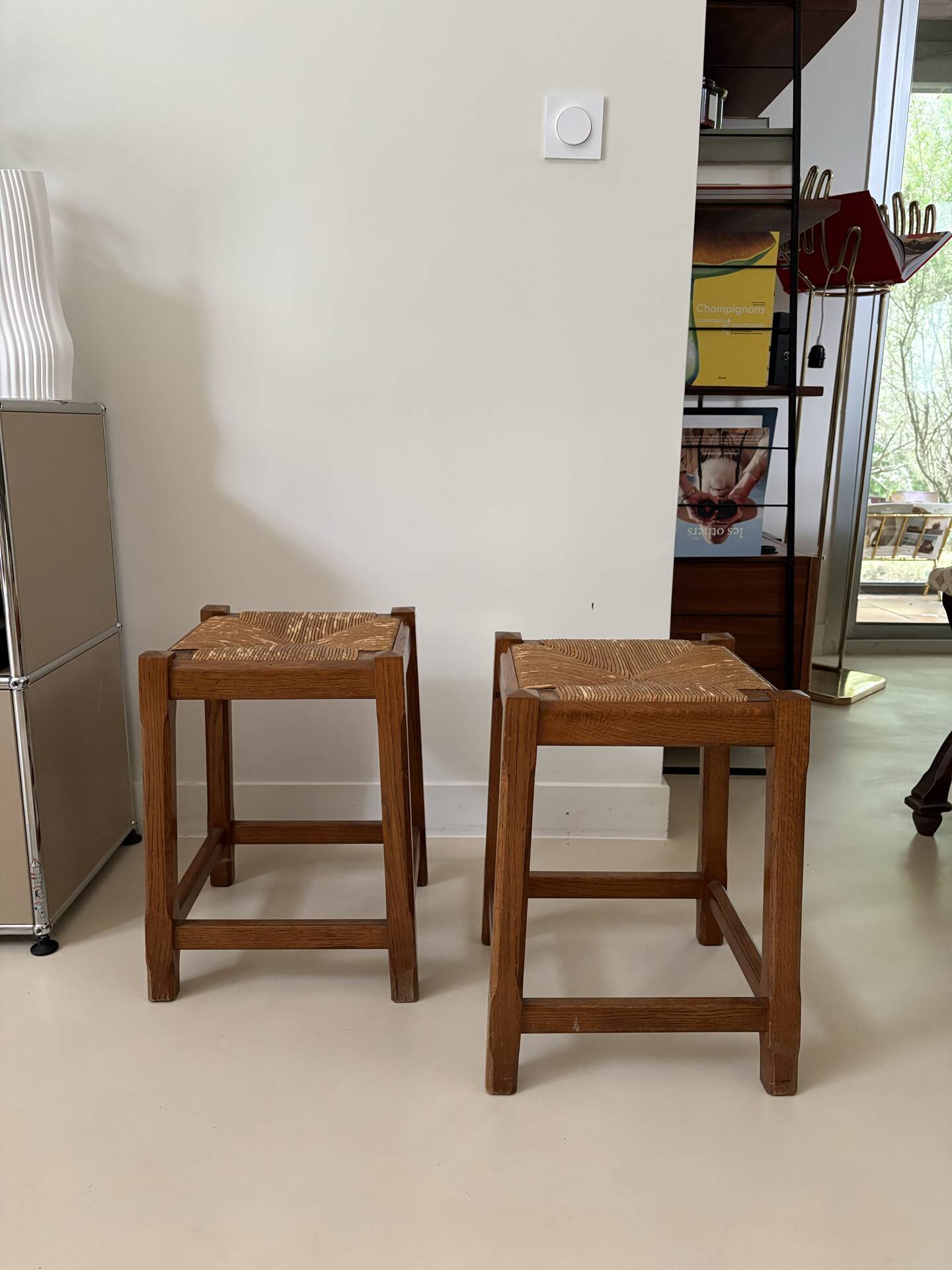Solid oak stool