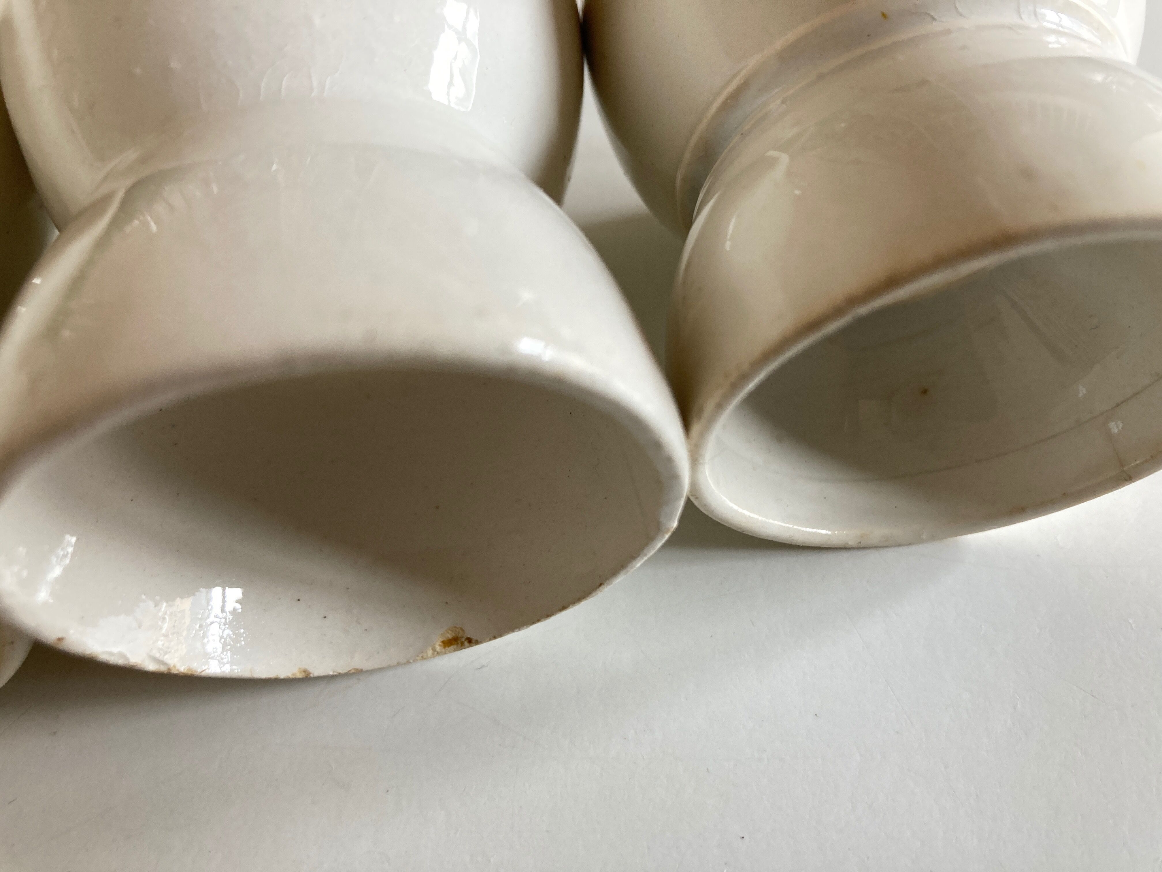 set of 6 coquetiers in fine earthenware iron earth fine 19th