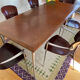Vintage dining table by Aleph model M-series long by Philippe Starck 1987 African mahogany top