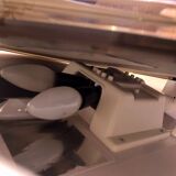 Vintage Space age 70 backlit swivel round mirror 61cm