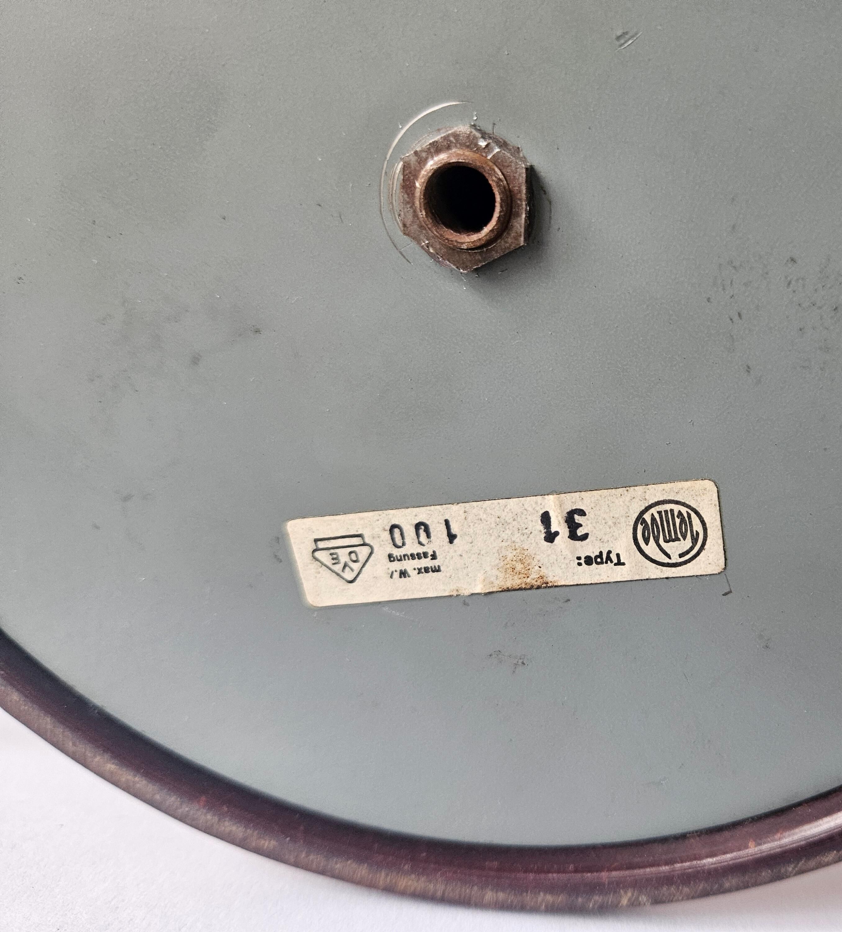 Rare table lamp Temde, teak and sisal, Switzerland, 1960s