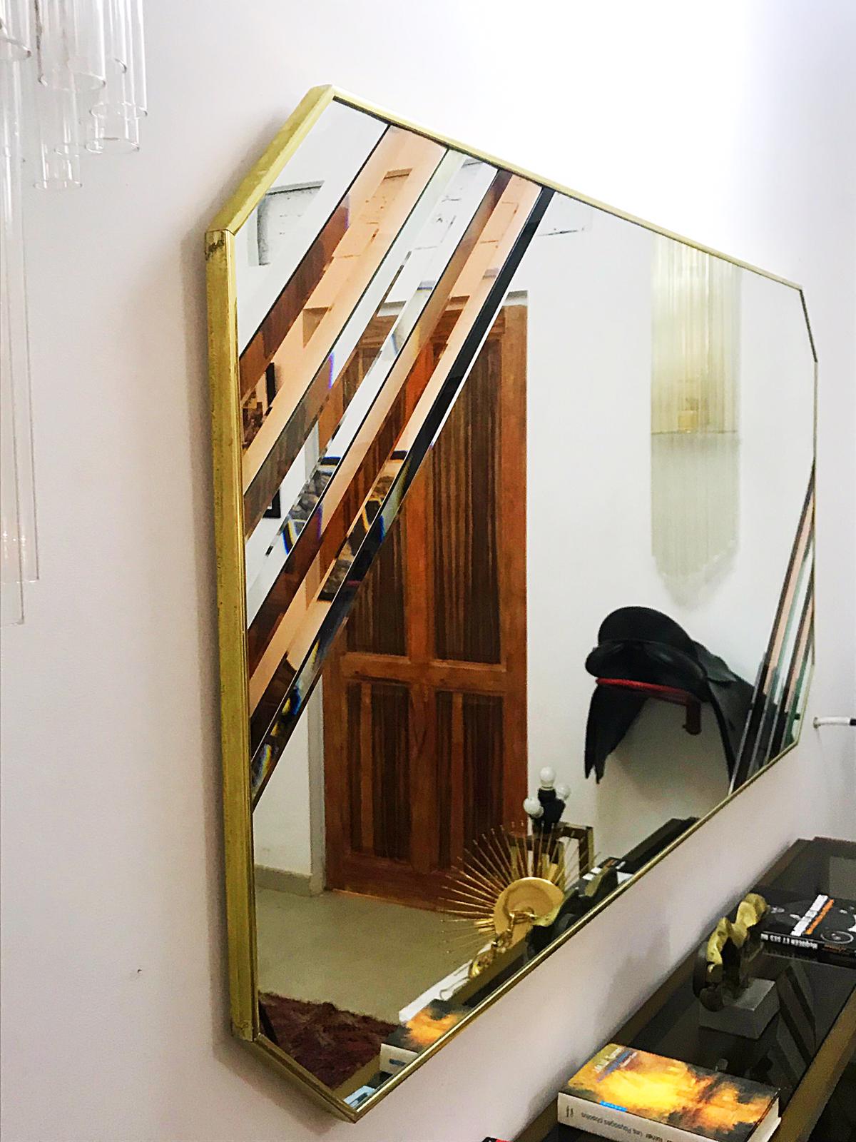 Mirror Italian two-tone exceptional 1970 200x100cm