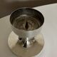 Tulip footed candle holder in silver metal 1970