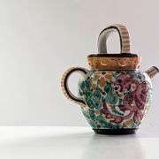 Cruche Pot Faïence - décor dragon - Motifs tourbillonnants et créatures fantastiques - Masse frères