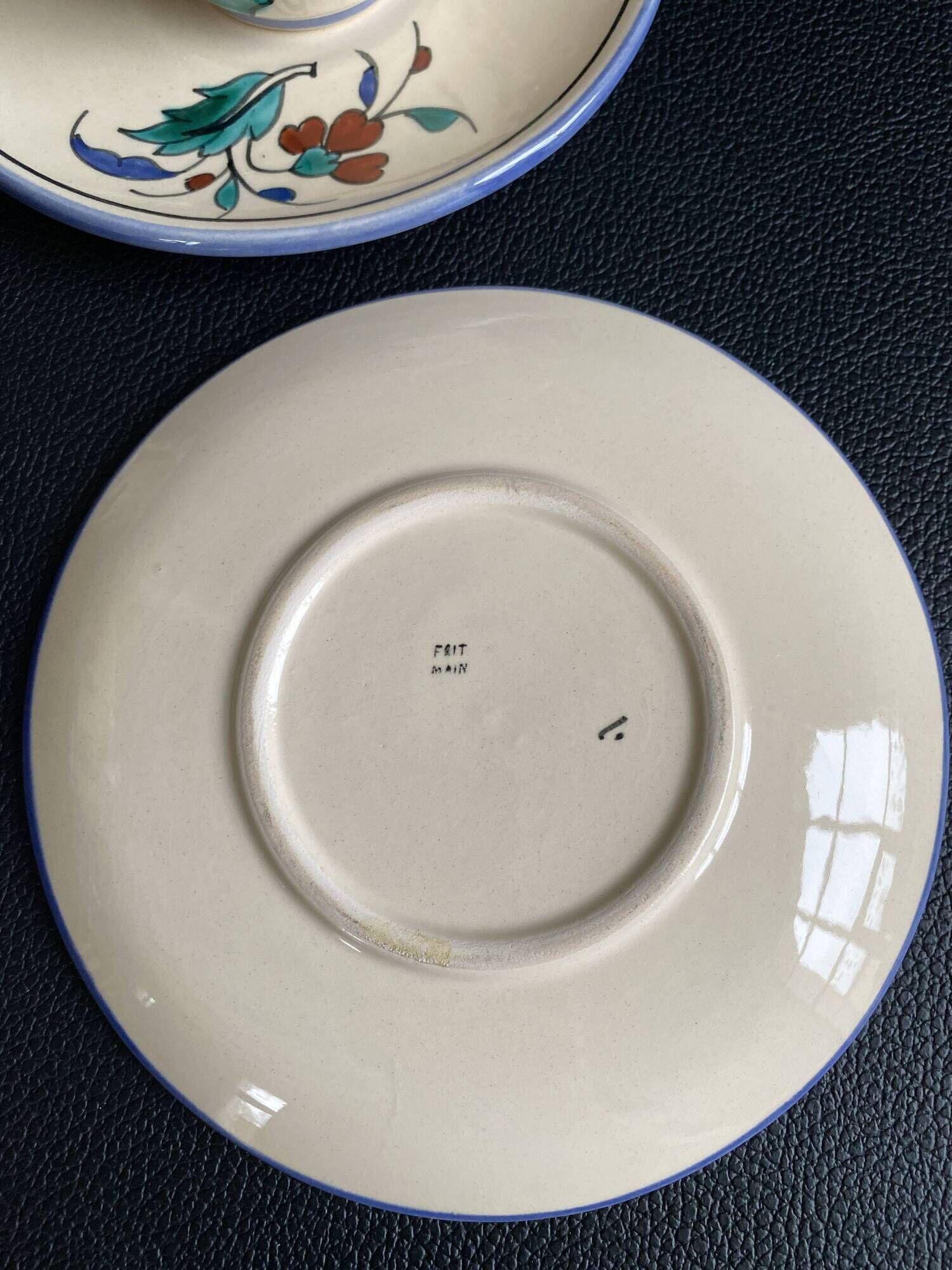 Set of 4 handmade cups and saucers – Hand-painted – Izni style