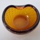 Amber Sommerso Murano Glass Ashtray, Italy, 1960s