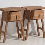 Solid wood bedside table set. Set of 2 pieces.