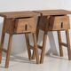 Ensemble de tables de chevet en bois massif. Ensemble de 2 pièces