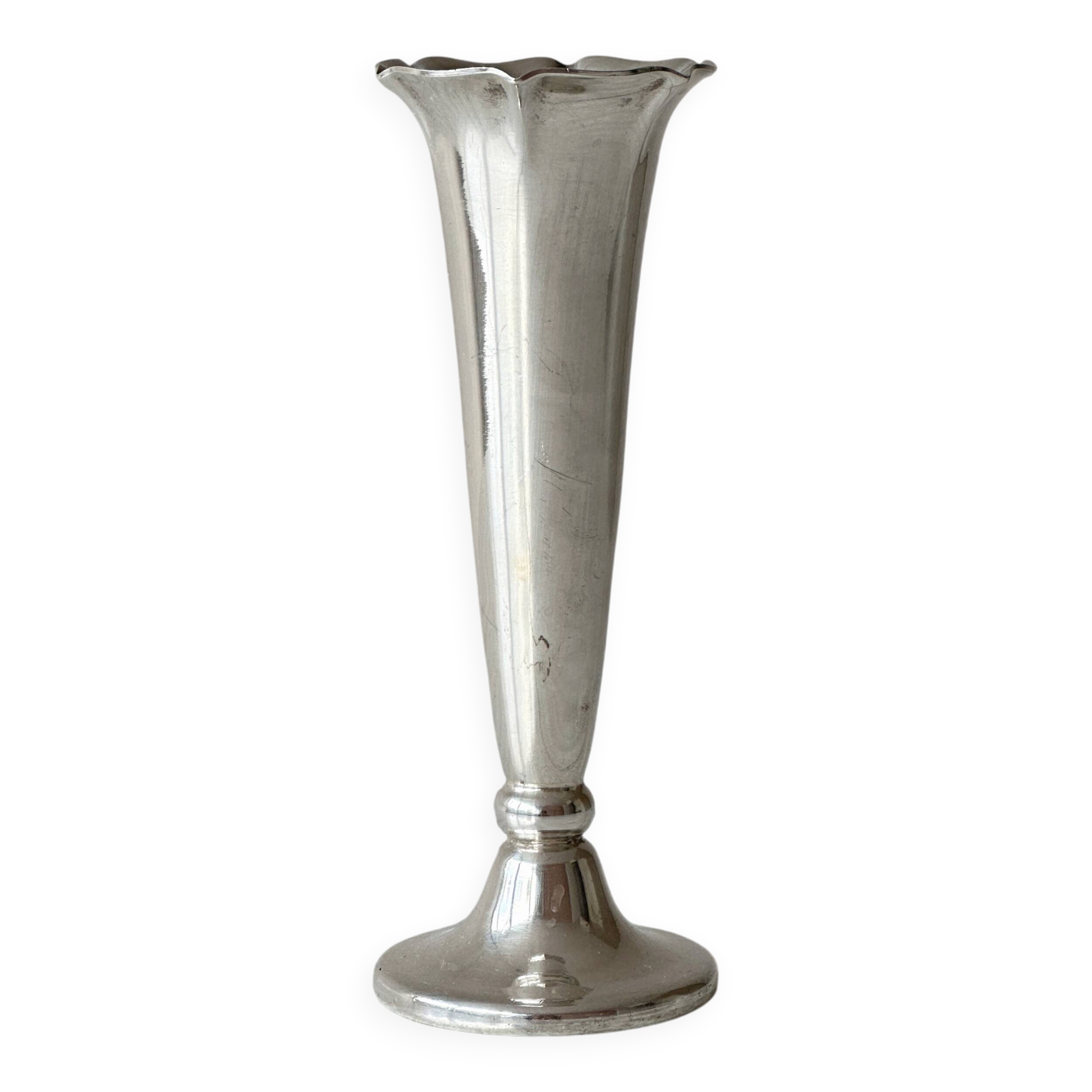 Silver-plated single flower vase
