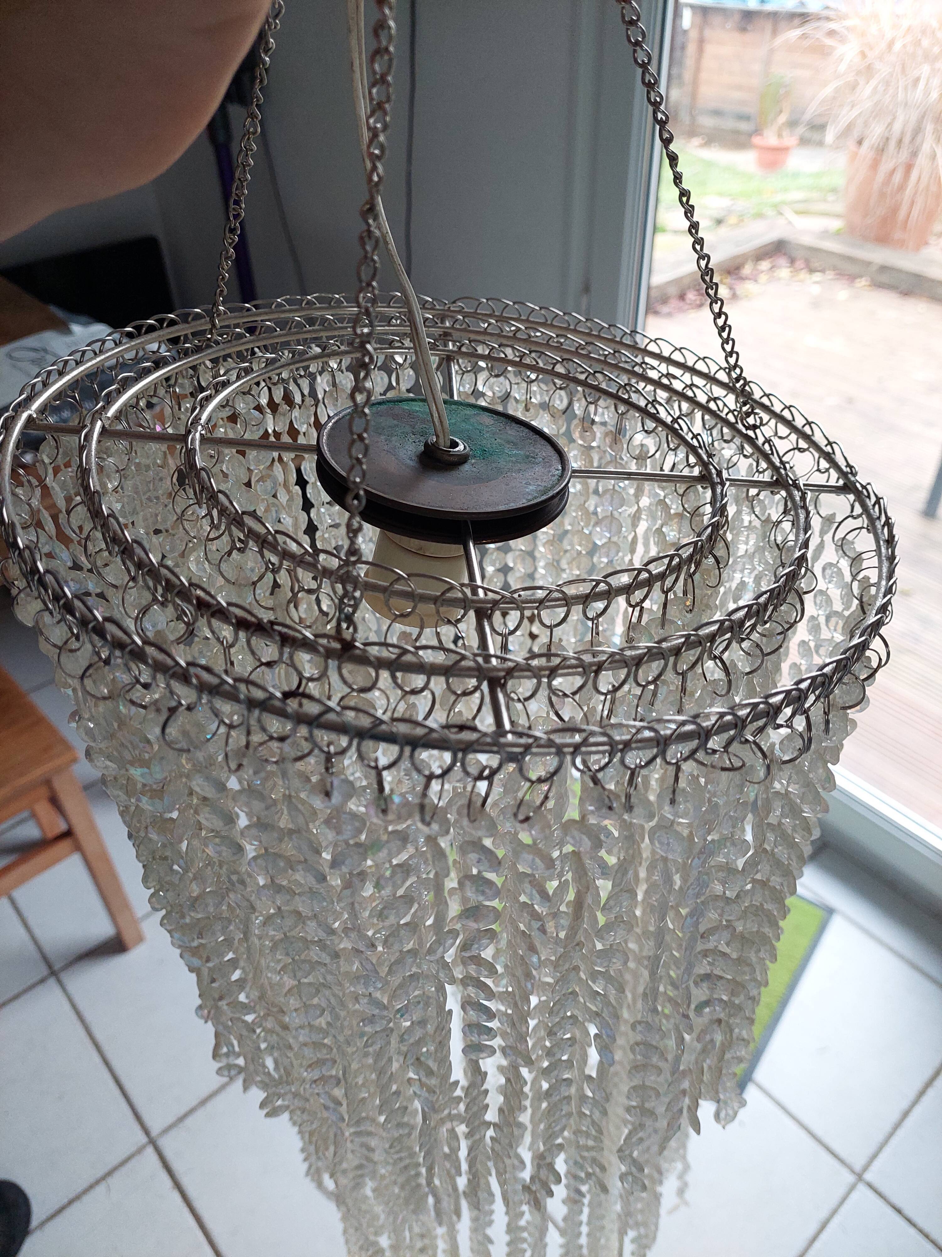 Baroque beaded pendant lamp