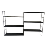 Double metal string shelf - 6 shelves, 3 uprights - vintage 1960