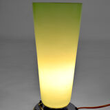 Art Deco lamp in chrome and celadon glass, France, circa 1930