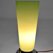 Art Deco lamp in chrome and celadon glass, France, circa 1930