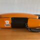 Vintage PTT Phone Telic t75 Orange from 1975