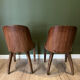 Pair of green leather gondola chairs Art Deco by De Coen