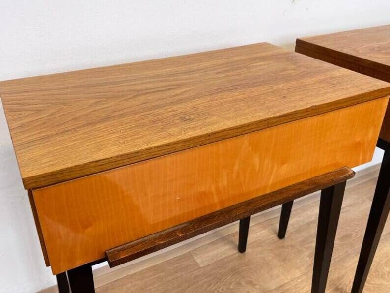 Pair of design wooden tables by UP Zavody - Czechoslovakia - 1940s