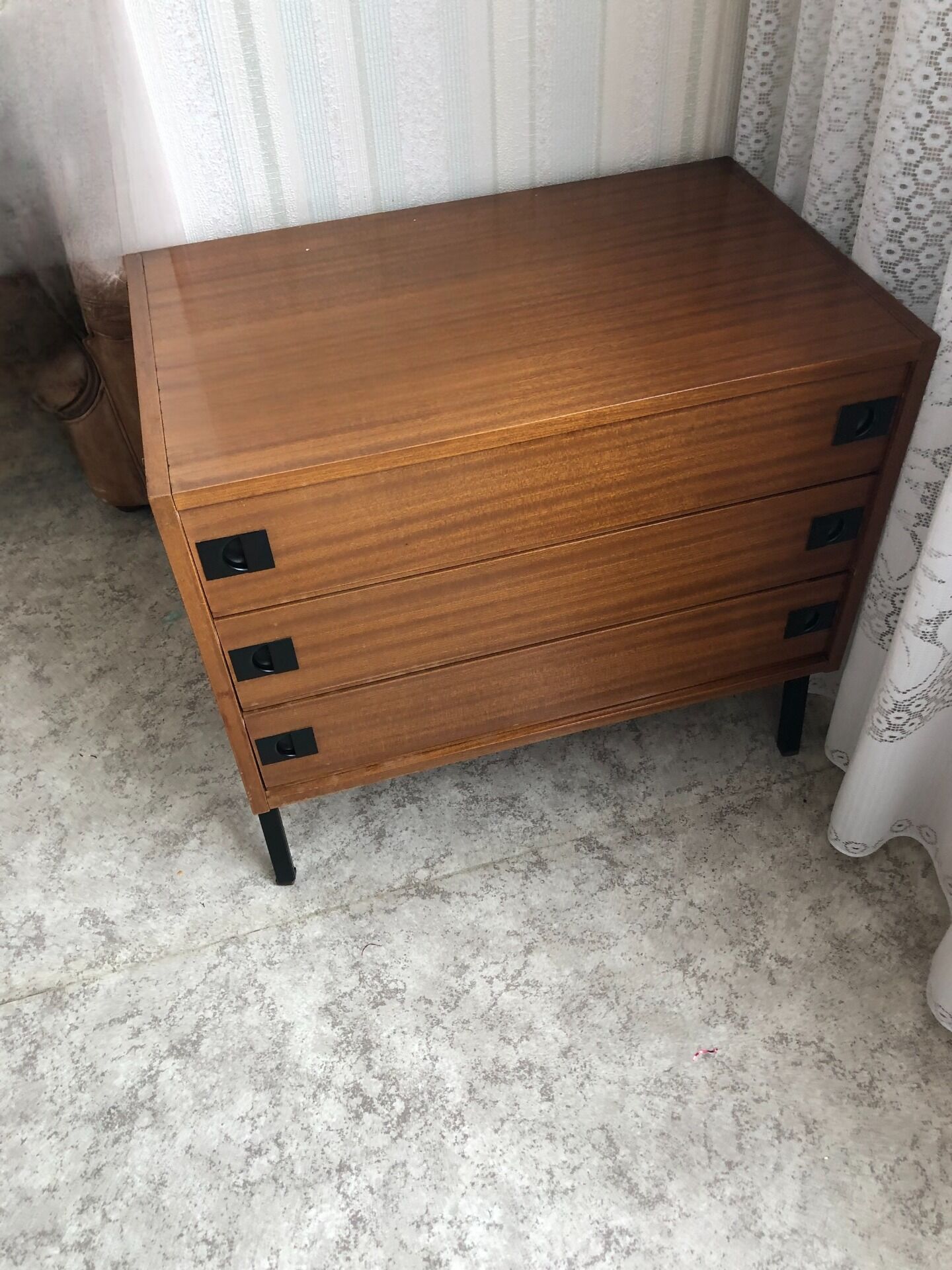 René Jean Caillette 3-drawer teak chest of drawers