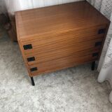 Commode 3 tiroirs teck René Jean Caillette