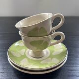 Pair of gincko decor cups