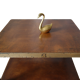 Vintage 50s wooden and metal rolling side table