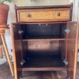 Commode rotin & bois