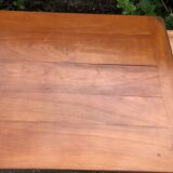 Table de ferme ancienne de style Louis Philippe en cerisier massif avec ses 2 allonges.