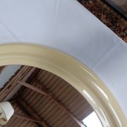 Round mirror in cream plastic, French house Syla, 70s