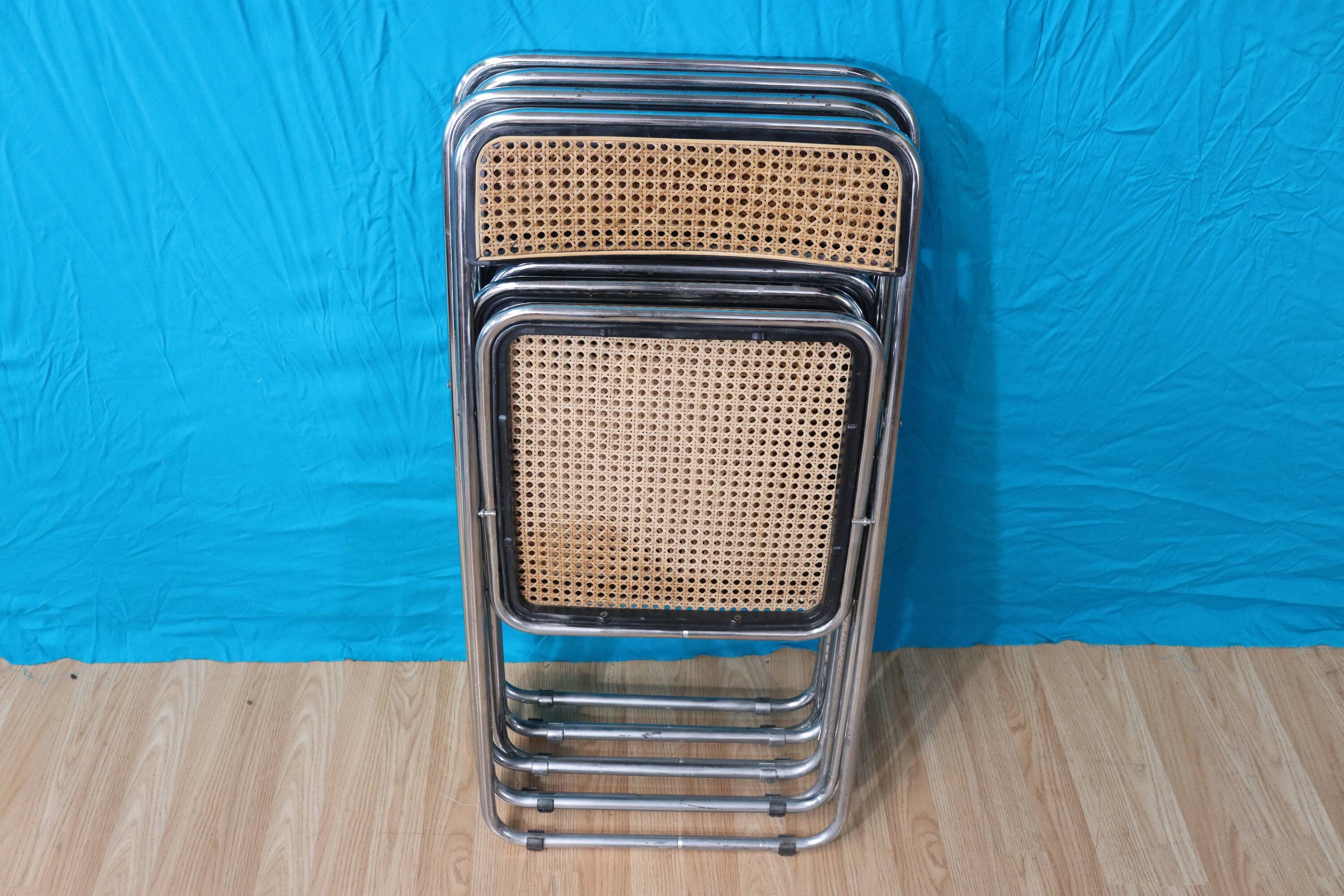 Series 4 folding cane chairs