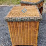Pair of rattan bedsides