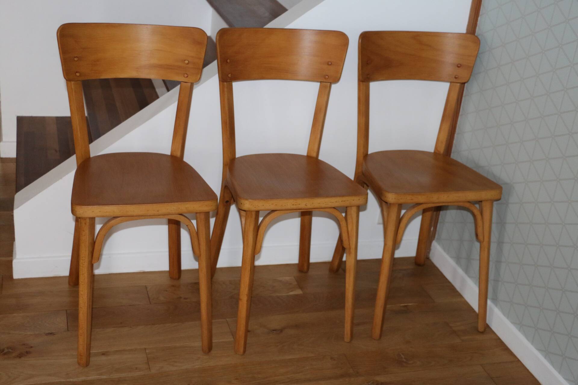 Set of 6 Baumann chairs No. 33 light beech