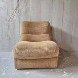 Beige velvet armchair