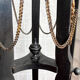 Napoleon III side table in blackened wood and bronze, decorated with chains, 19th century.