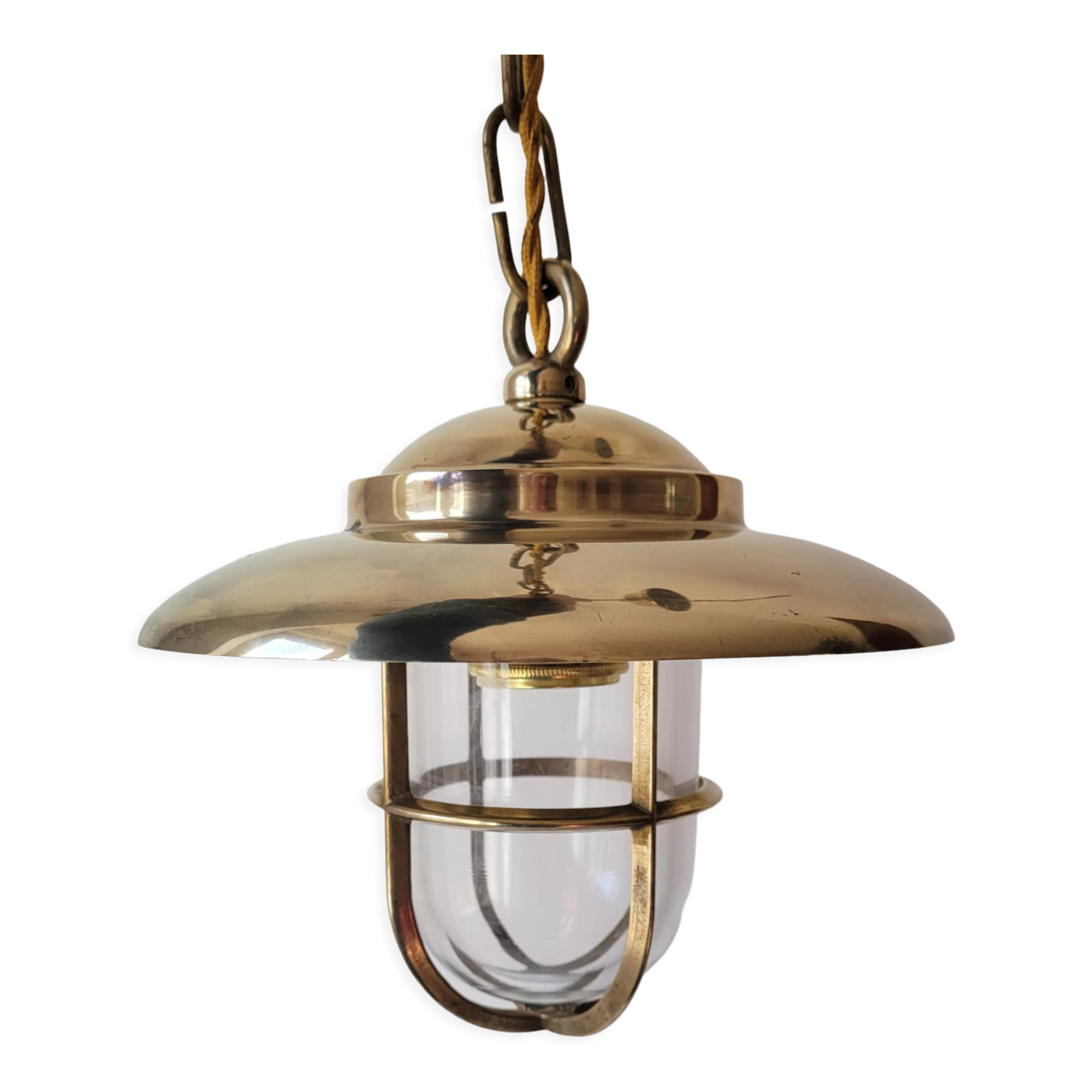 Marine suspension in brass and glass