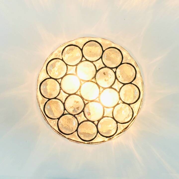 Large Mid-Century Modern Glass Ceiling Light from Limburg, Germany, 1970s