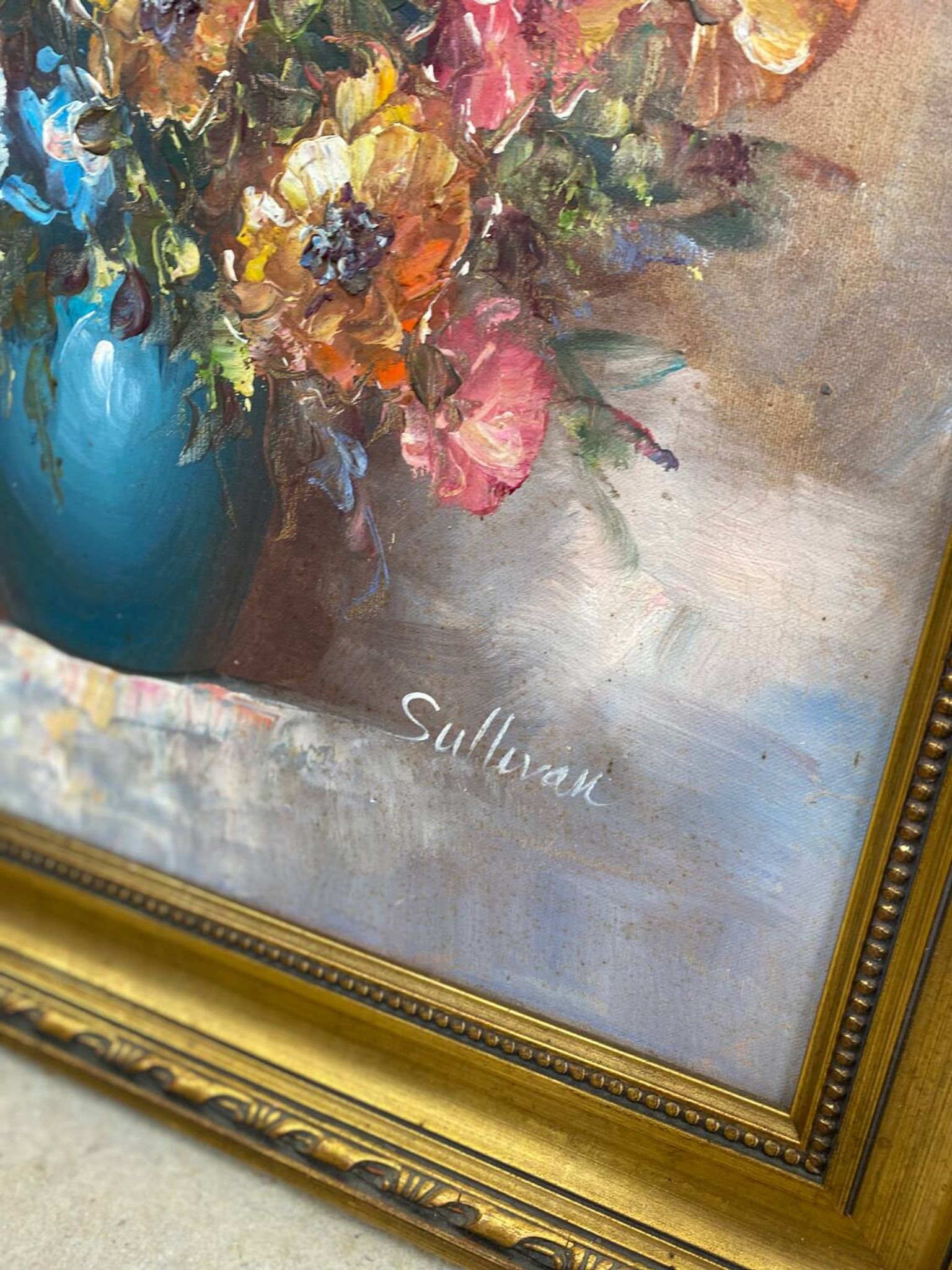 Tableau huile sur toile bouquet