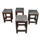 Tabourets vintage en pierre et bois x 4