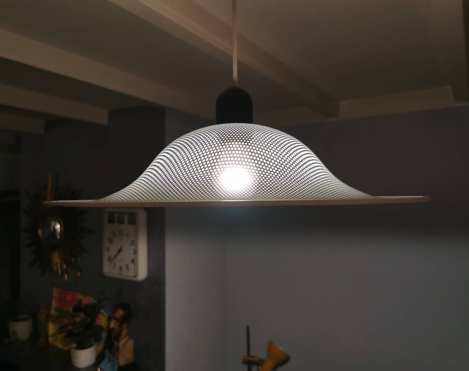 Vintage white metal suspension 1980