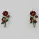Pair of vintage Italian wall lamps in painted sheet metal. Decoration flowers. Year 50 60