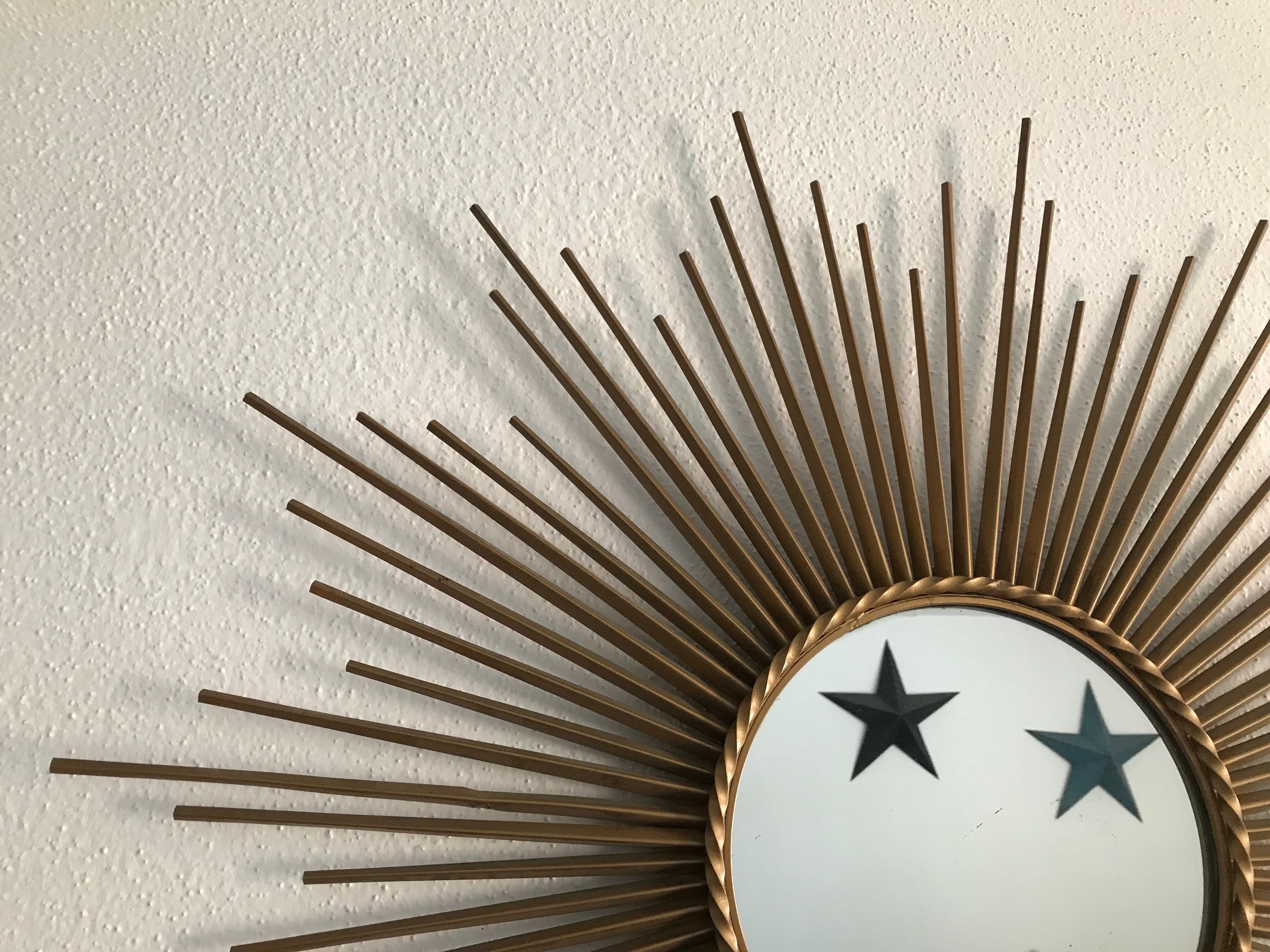 XXL mirror sun witch Chaty Vallauris 85 cm vintage deco design