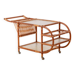 Chariot de bar en bambou