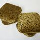 Pair of poufs velvet motifs 1970