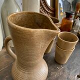 Stoneware pitcher and tumbler service