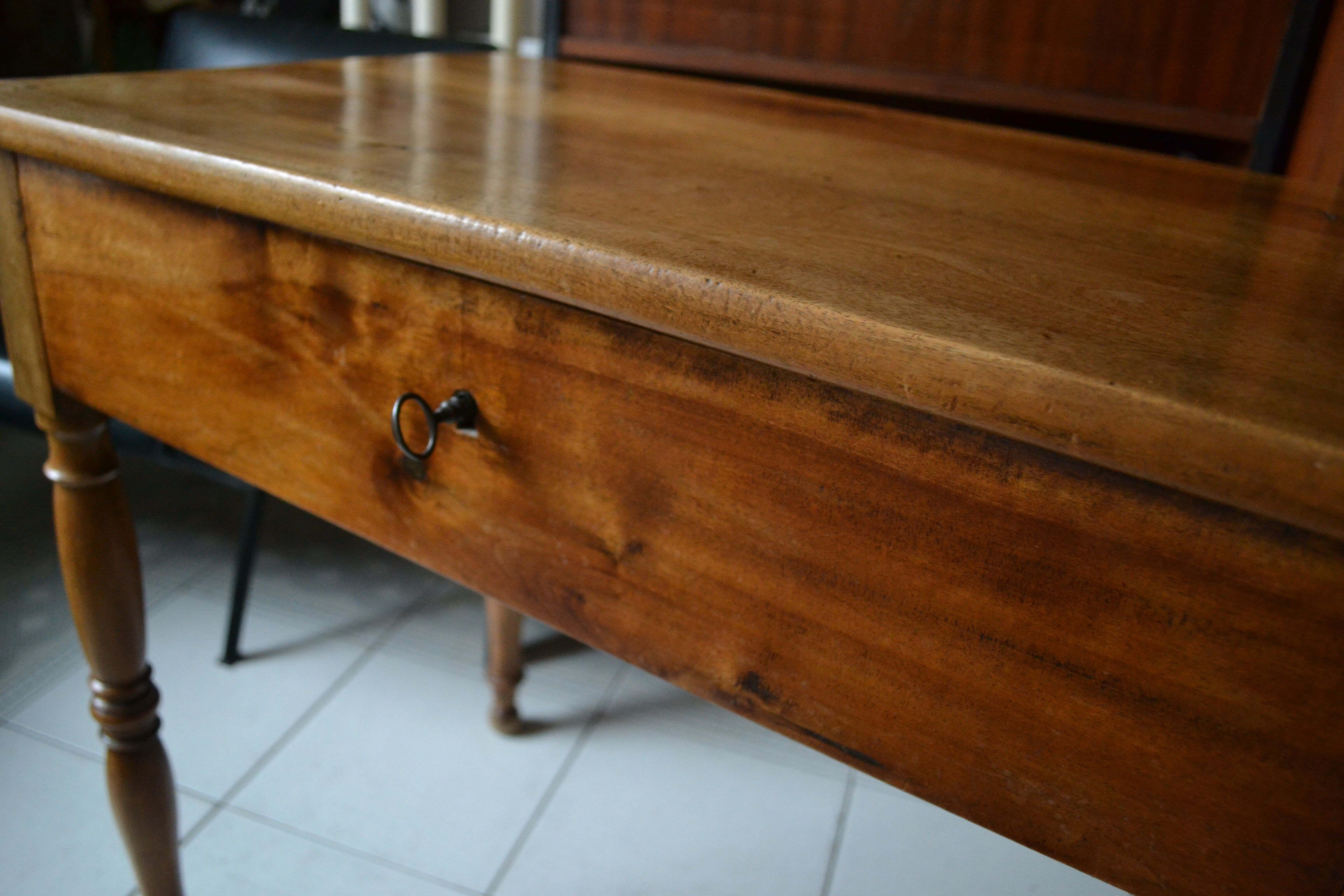 Early 20th century office writing desk louis Philippe solid walnut