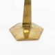 Pair of modernist three-armed solid brass candlesticks, circa 1960