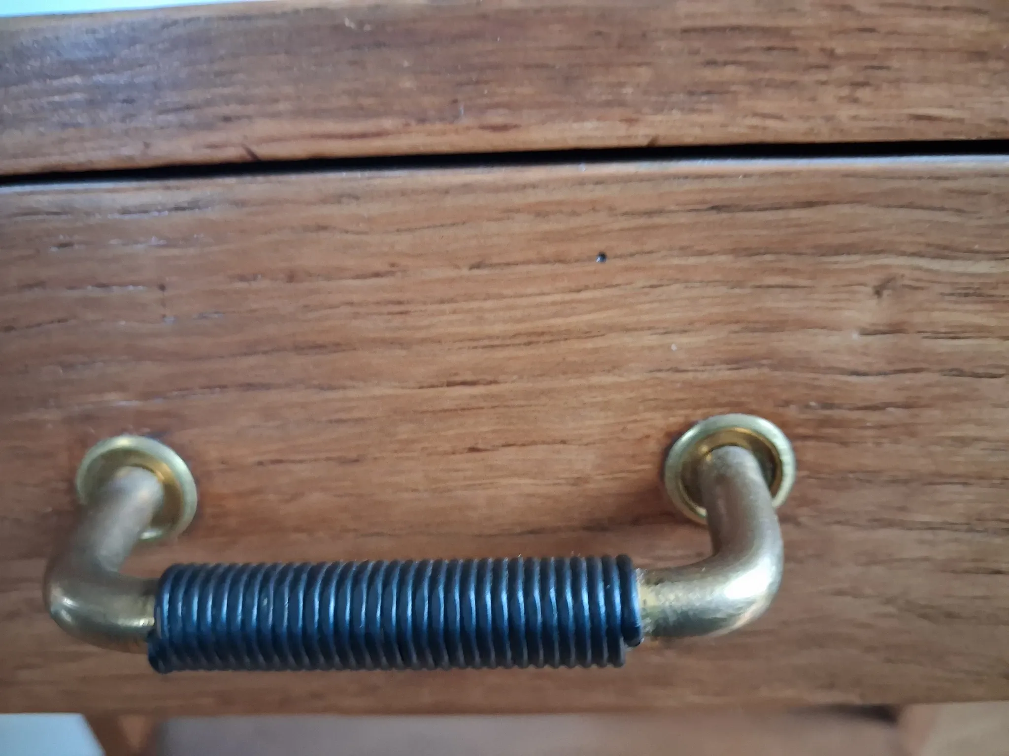 60s compass leg bedside table in light chain.