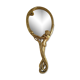 Old bronze mirror by hand, art deco woman's nude